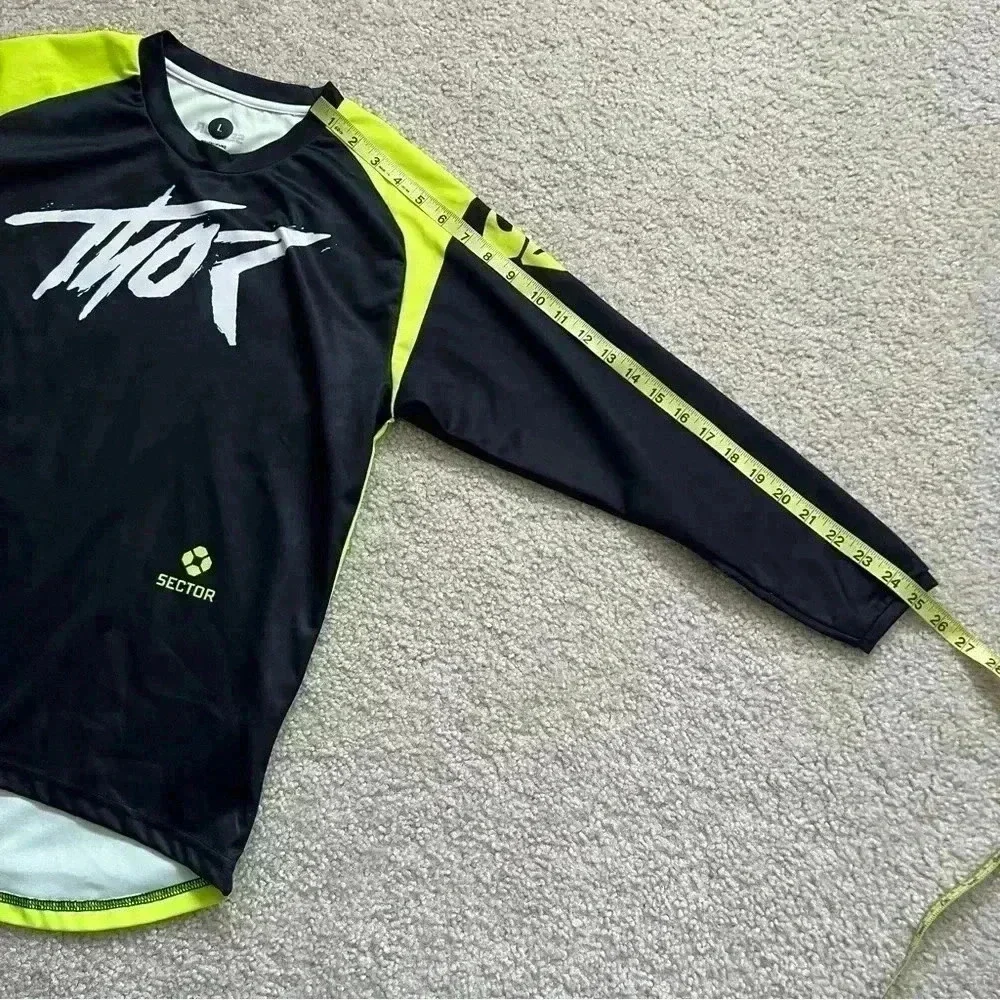 Thor Sector Racing Jersey Shirt Motocross Dirt Bike Youth Boys Size Large Black